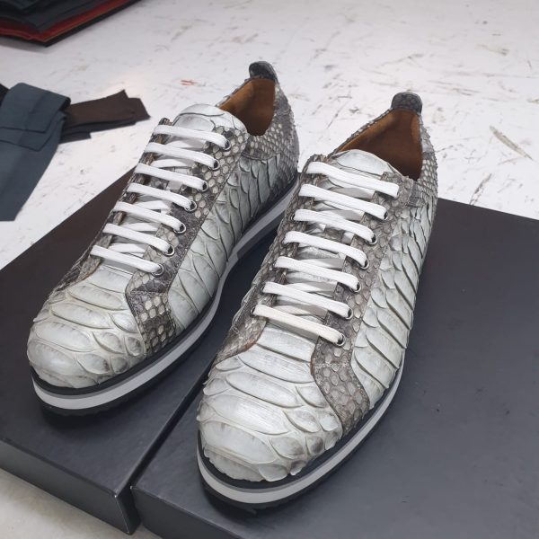 Grey Python Leather Shoes 01