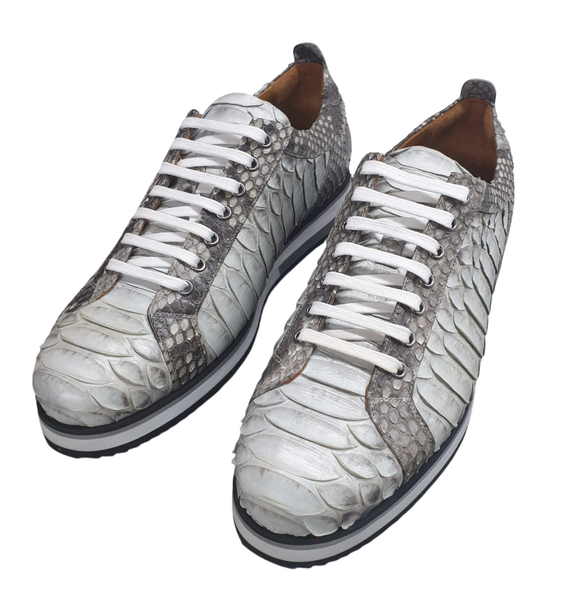 Grey Python Leather Shoes 02