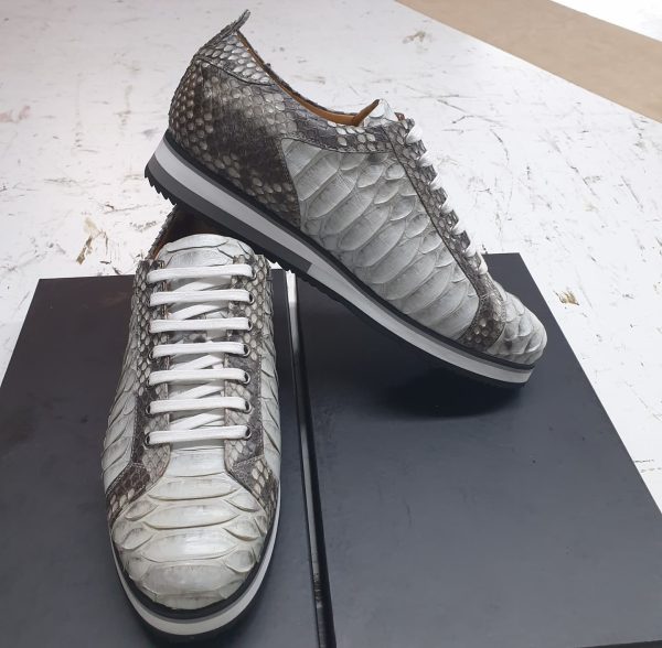 Grey Python Leather Shoes 03