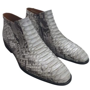Luxury Grey Python Leather Shoes 04