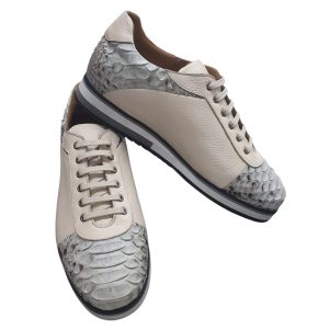 Python leather mixed shoes 1