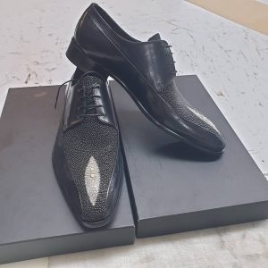 Stingray and leather black shoes 1