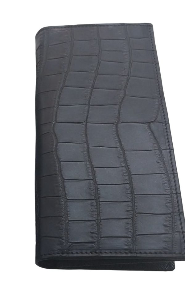women crocodile leather wallet CWW101 black